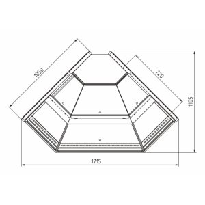 Витрина холодильная Carboma GC111 VV 5 (1008 Темный дуб) (внешний угол, динамика, без боковин) - Изображение 3
