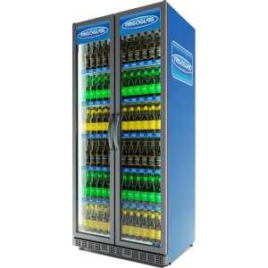 Шкаф холодильный Frigoglass Max 1000 HD (R290) (сер.корпус,бел.кабинет,сер.рамка дв.,2Led,5полок,5ЦД)