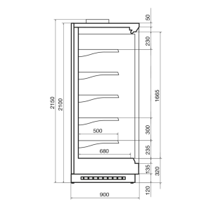 Горка холодильная Dazzl Vega SG 090 H210 торец - Изображение 3