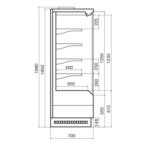 Горка холодильная Dazzl Vega 070 H195 Plug-in 190 - Изображение 3