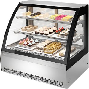 Витрина кондитерская Chilz VETE 90 М белый глянец, шлифованная нержавейка