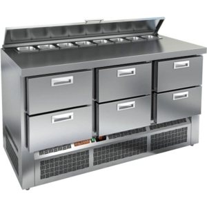 Стол холодильный для салатов HiCold SLE2-222SN (1/6) О с крышкой