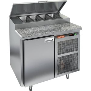 Стол холодильный для пиццы HiCold PZ1-1/GN (1/3H) камень (R290)