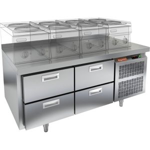 Стол охлаждаемый HiCold SN 22/TN LT SH под тепловое оборудование, без столещницы