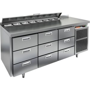 Стол холодильный для салатов HiCold SL2-333GN (1/6) с крышкой