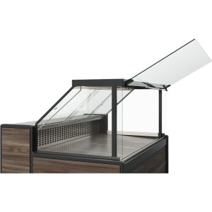 Витрина холодильная Carboma GC111 SV 1,25-1 (1008 Темный дуб) (газлифт, без боковин) - Изображение 2