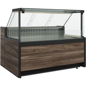 Витрина холодильная Carboma GC111 VV 1,25-1 (1008 Темный дуб) (динамика, без боковин)